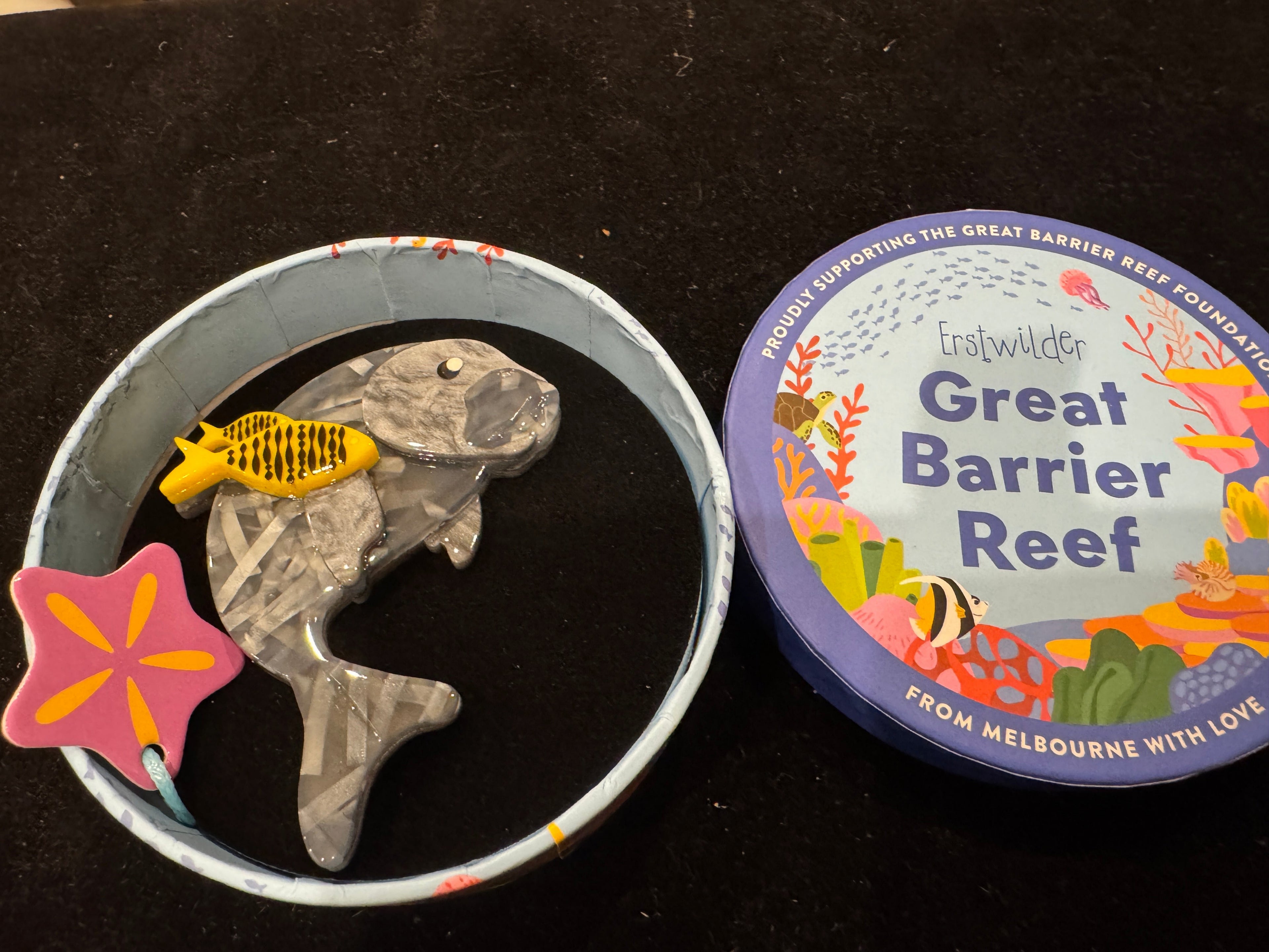 ERSTWILDER GREAT BARRIER REEF DUGONG- Resin Brooch