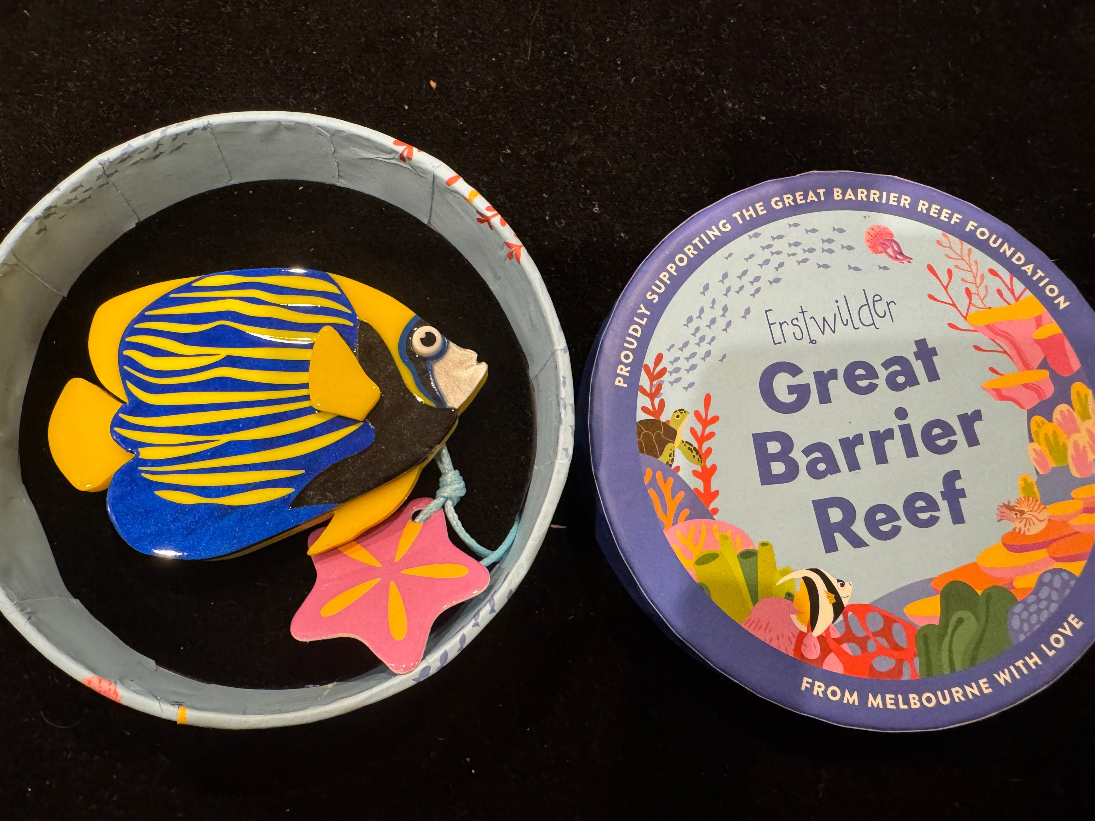 ERSTWILDER GREAT BARRIER REEF - EMPEROR ANGELFISH - Resin Brooch