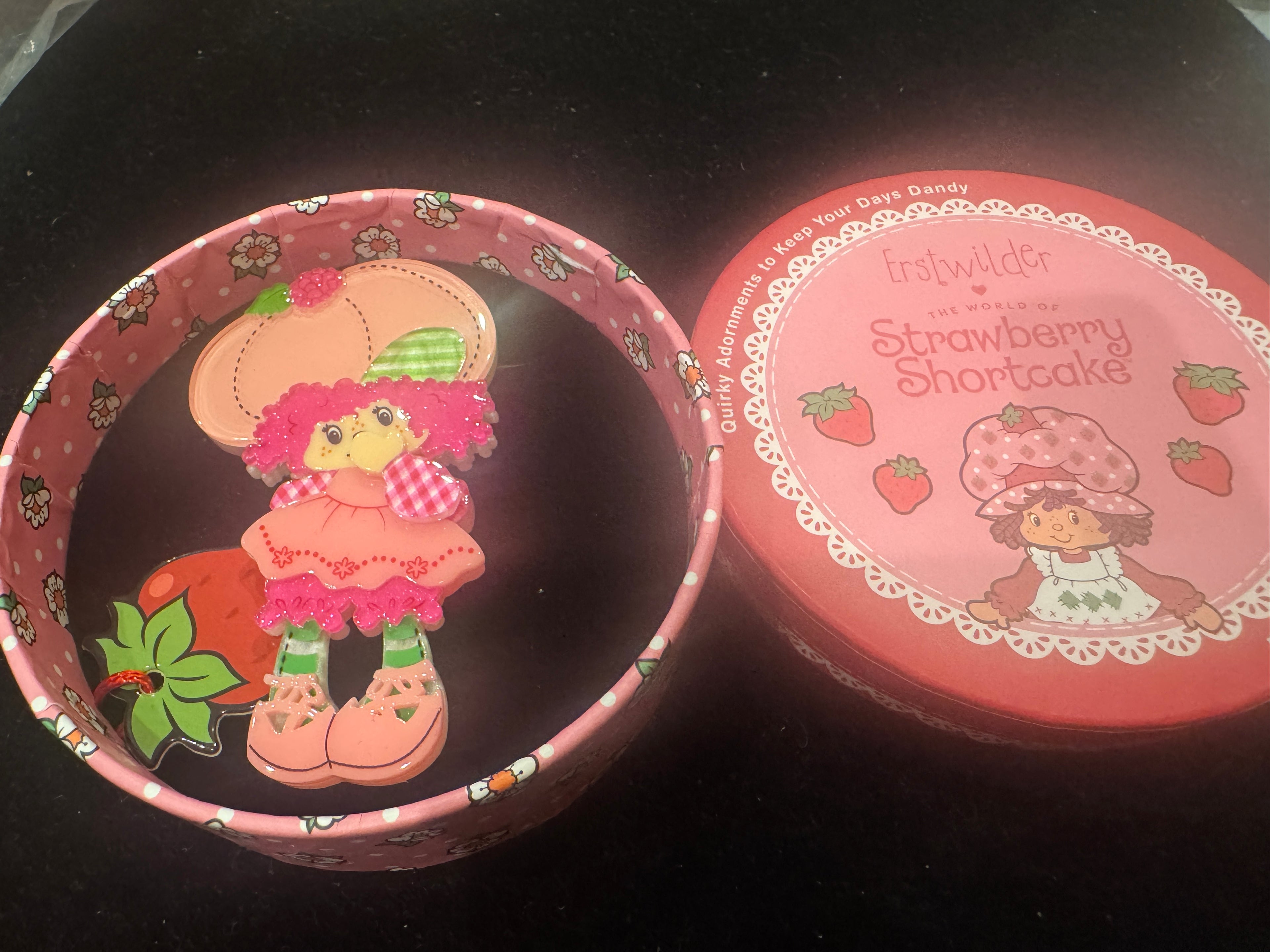 ERSTWILDER STRAWBERRY SHOTRCAKE - RASPBERRY TART -RESIN BROOCH