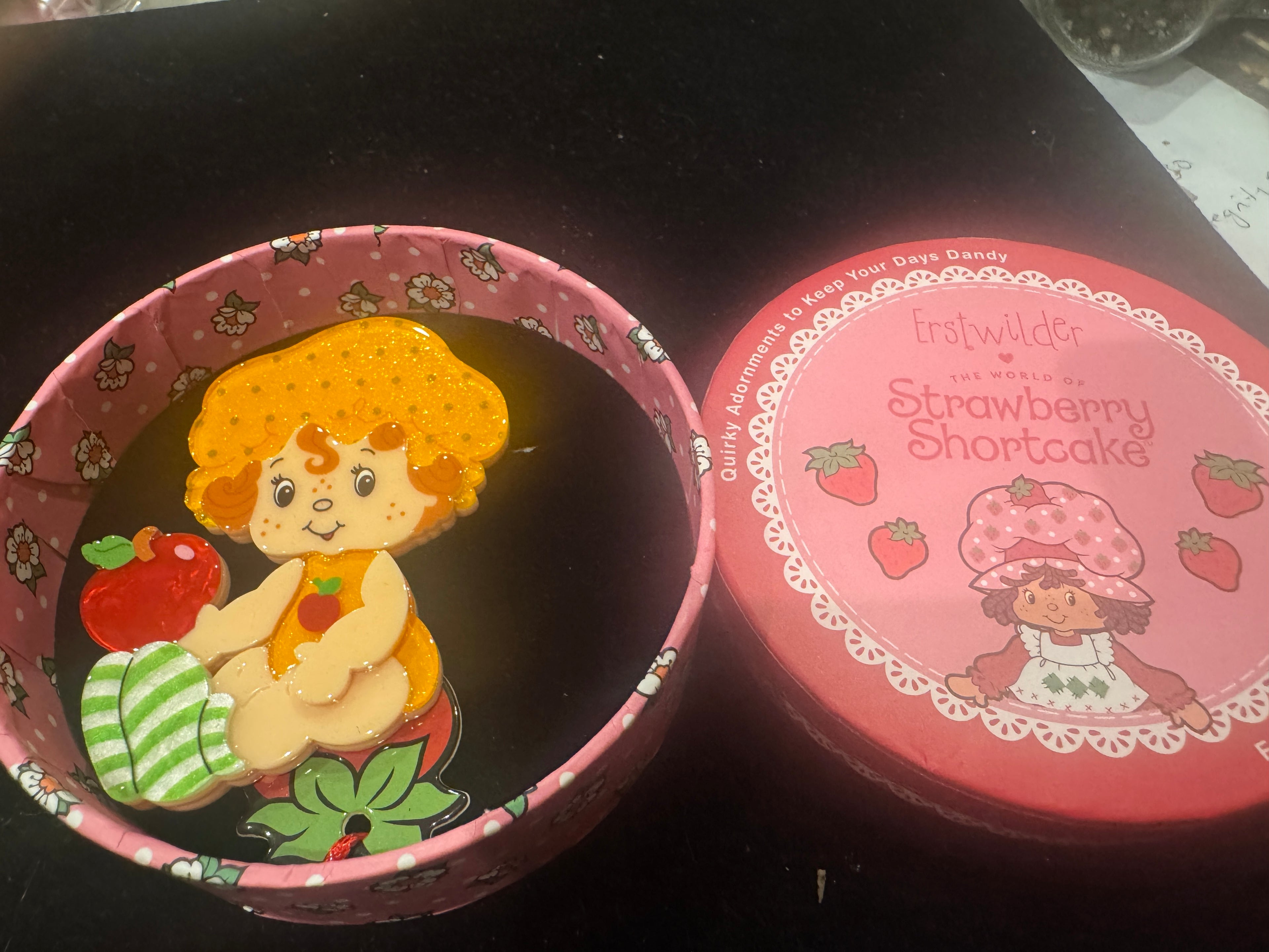 ERSTWILDER STRAWBERRY SHOTRCAKE - APPLE DUMPLING -RESIN BROOCH