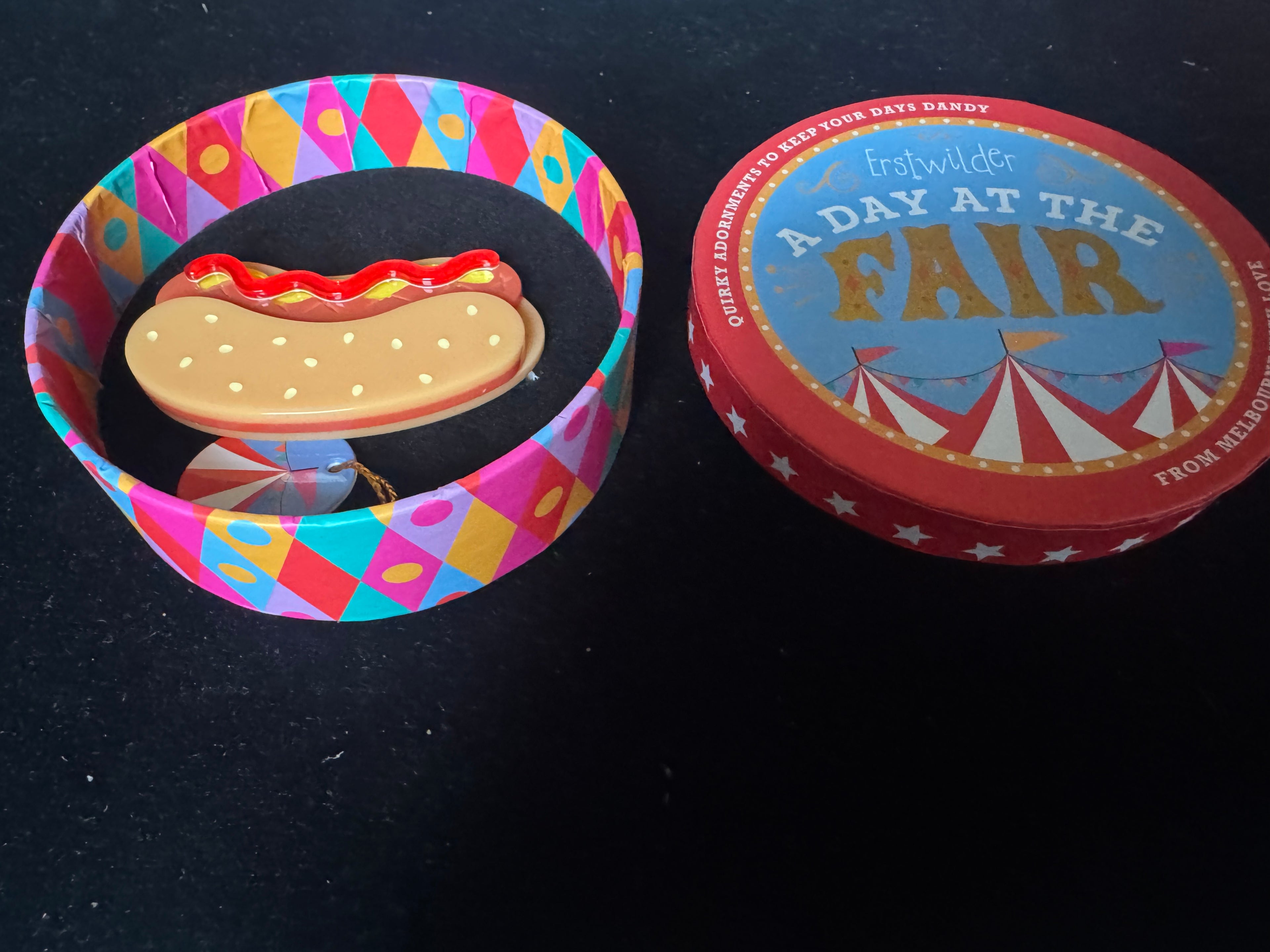 ERSTWILDER A DAY AT THE FAIR HOT DIGGITY DOG - Resin Brooch