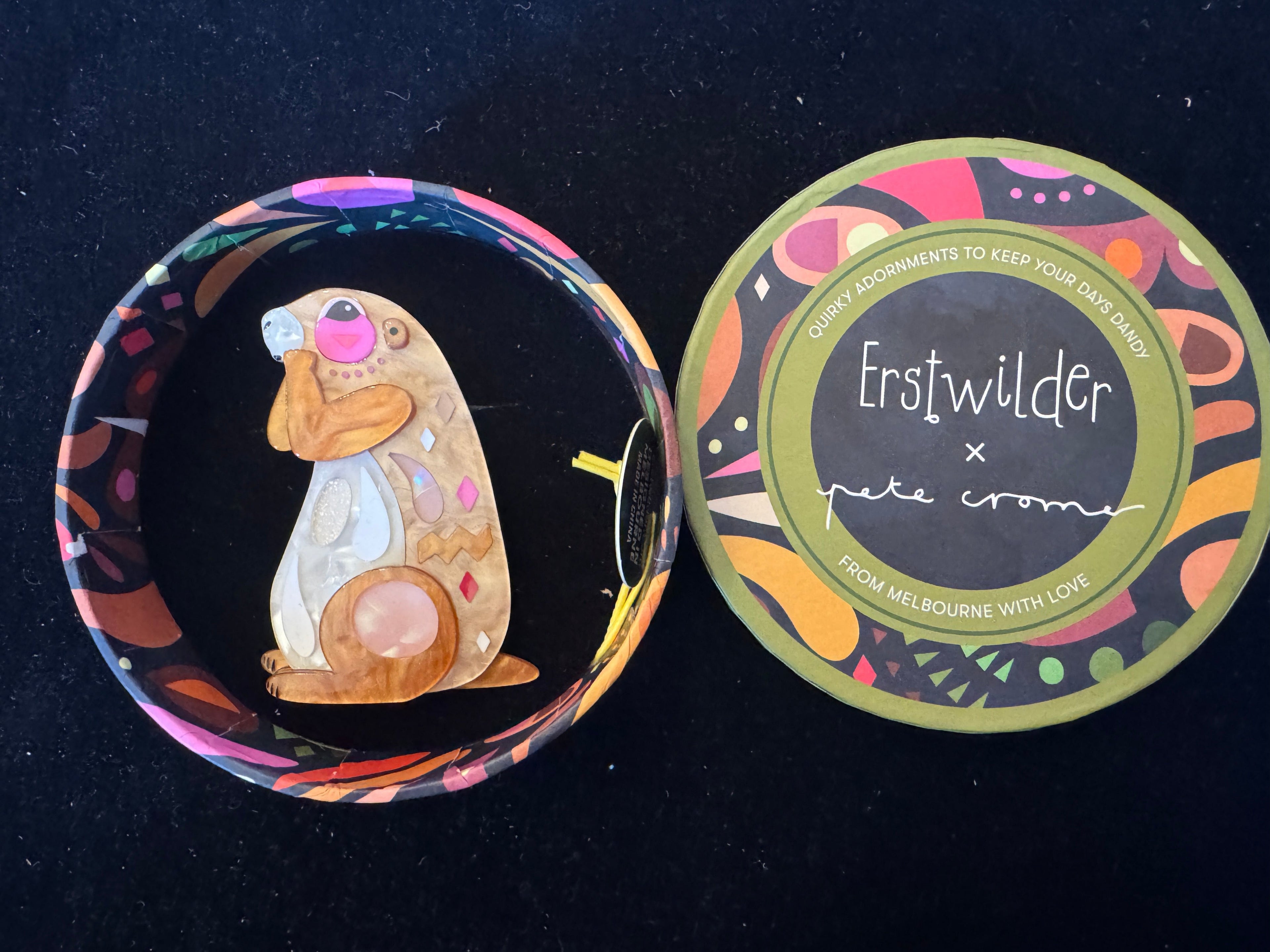 ERSTWILDER PETE CROMER AMERICA COLLECTION THE PRUDENT PRAIRIE DOG - Resin Brooch