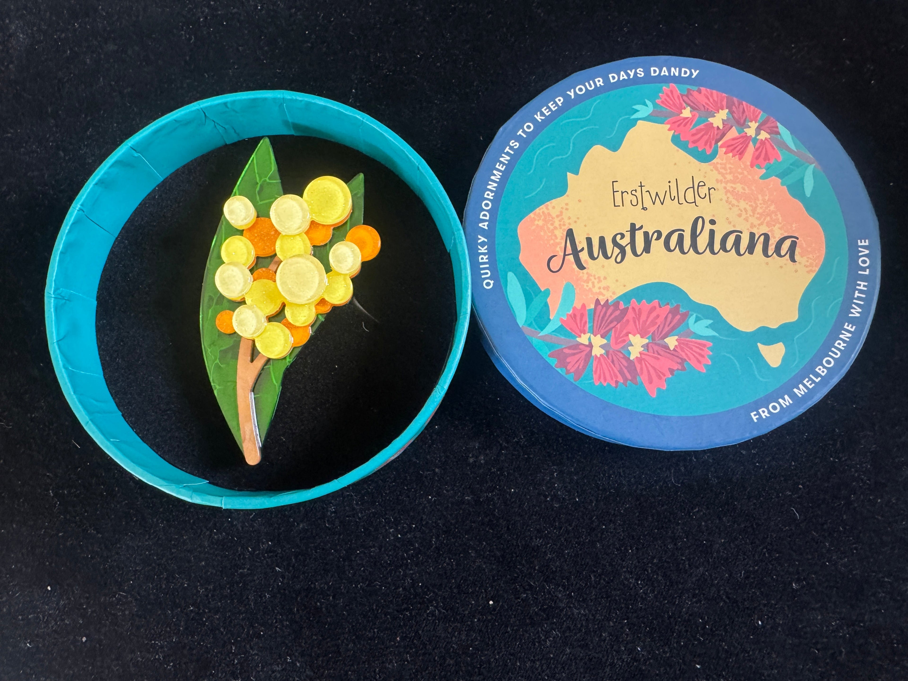 ERSTWILDER AUSTRALANA COLLECTION GOLDEN WATTLE - Resin Brooch