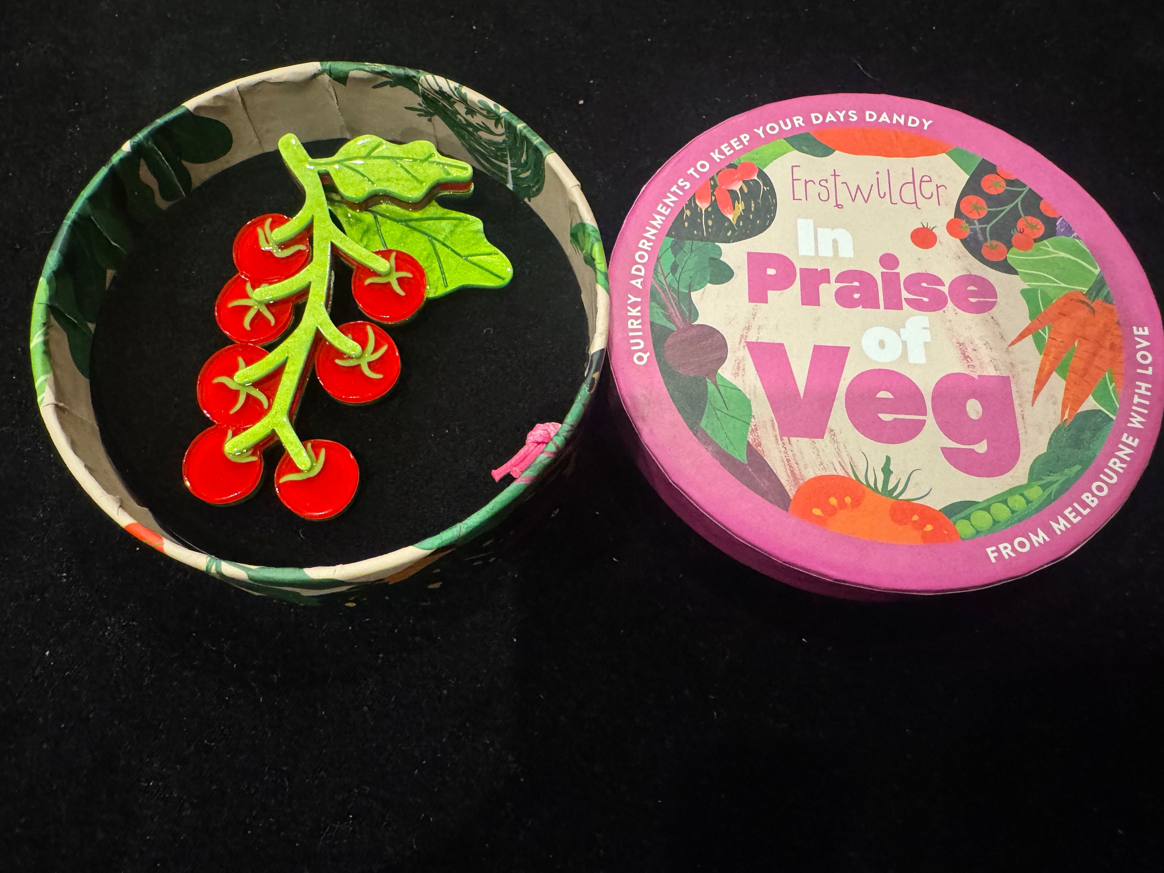 ERSTWILDER IN PRAISE OF VEG COLLECTION VINE & DANDY - Resn Brooch