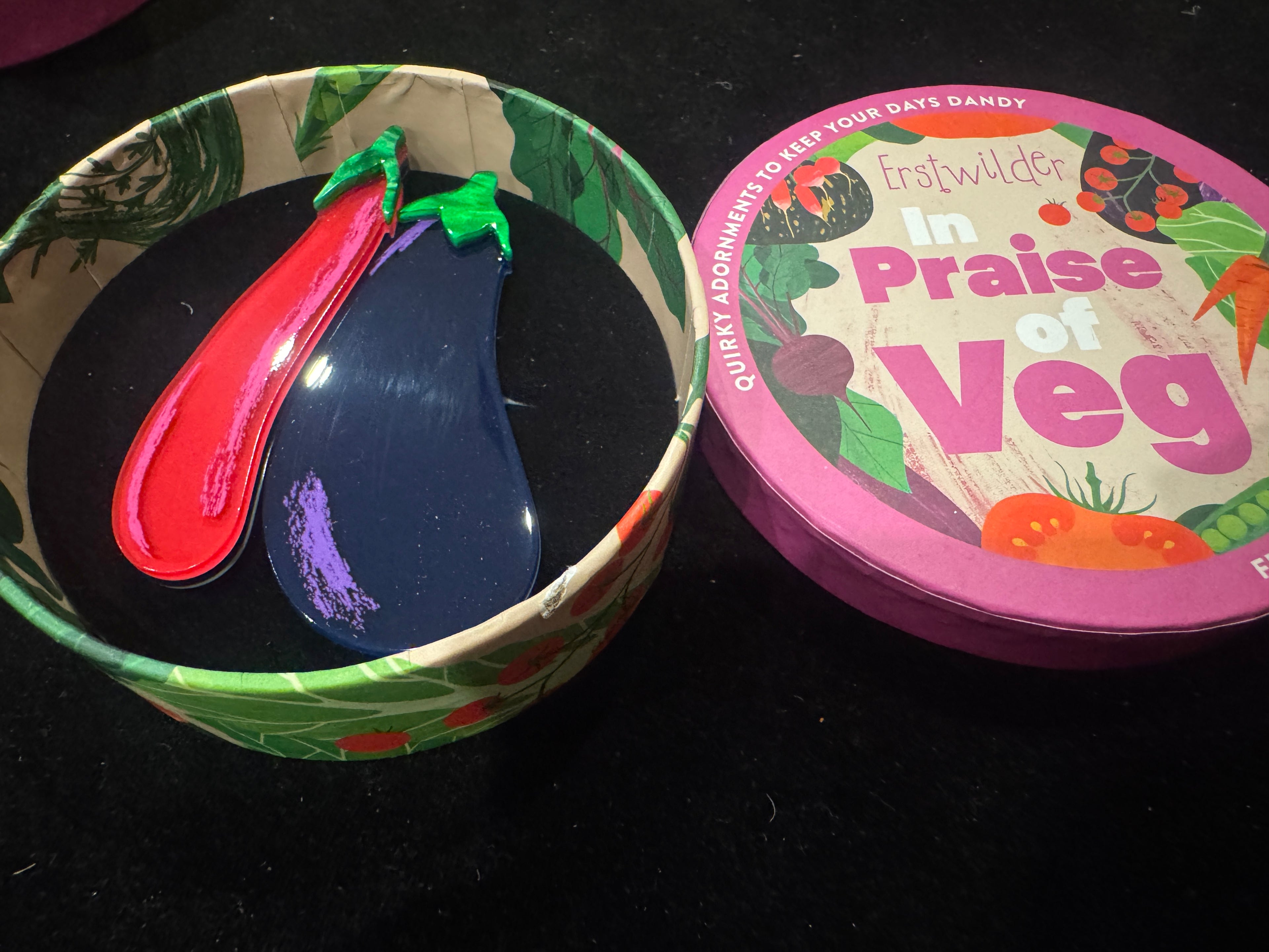 ERSTWILDER IN PRAISE OF VEG COLLECTION EGGPLANT ENVY - Resin Brooch