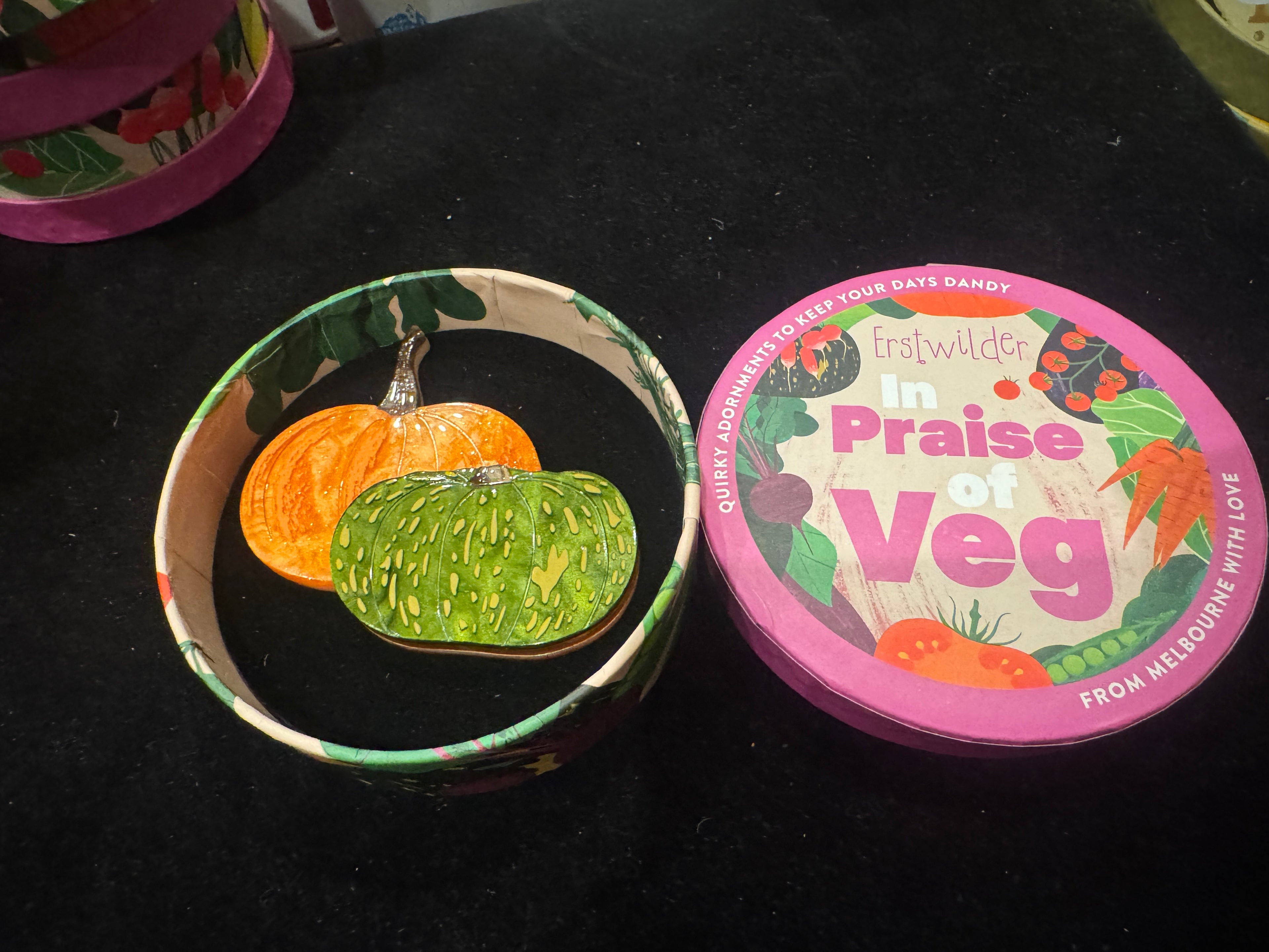 ERSTWILDER IN PRAISE OF VEG PURELY PUMPKIN - Resin Brooch