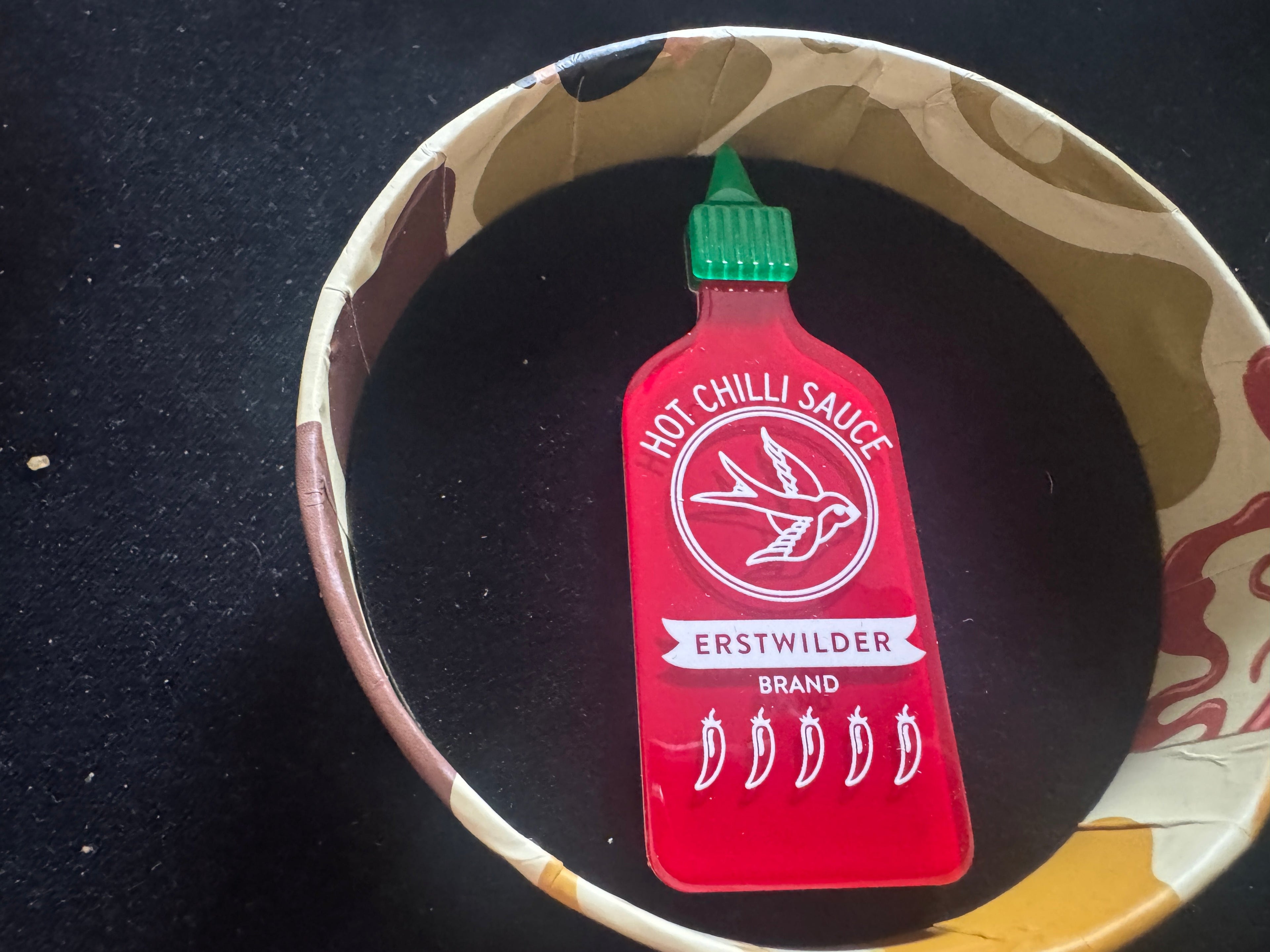 ERSTWILDER  CONDIMENTS COLLECTION RESIN BROOCH - TURN UP THE HEAT