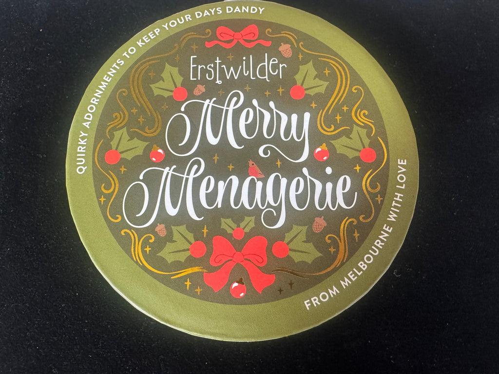 ERSTWILDER MERRY MENAGERIE -resin brooch - CHRISTMAS TREE CENTRE-PIECE