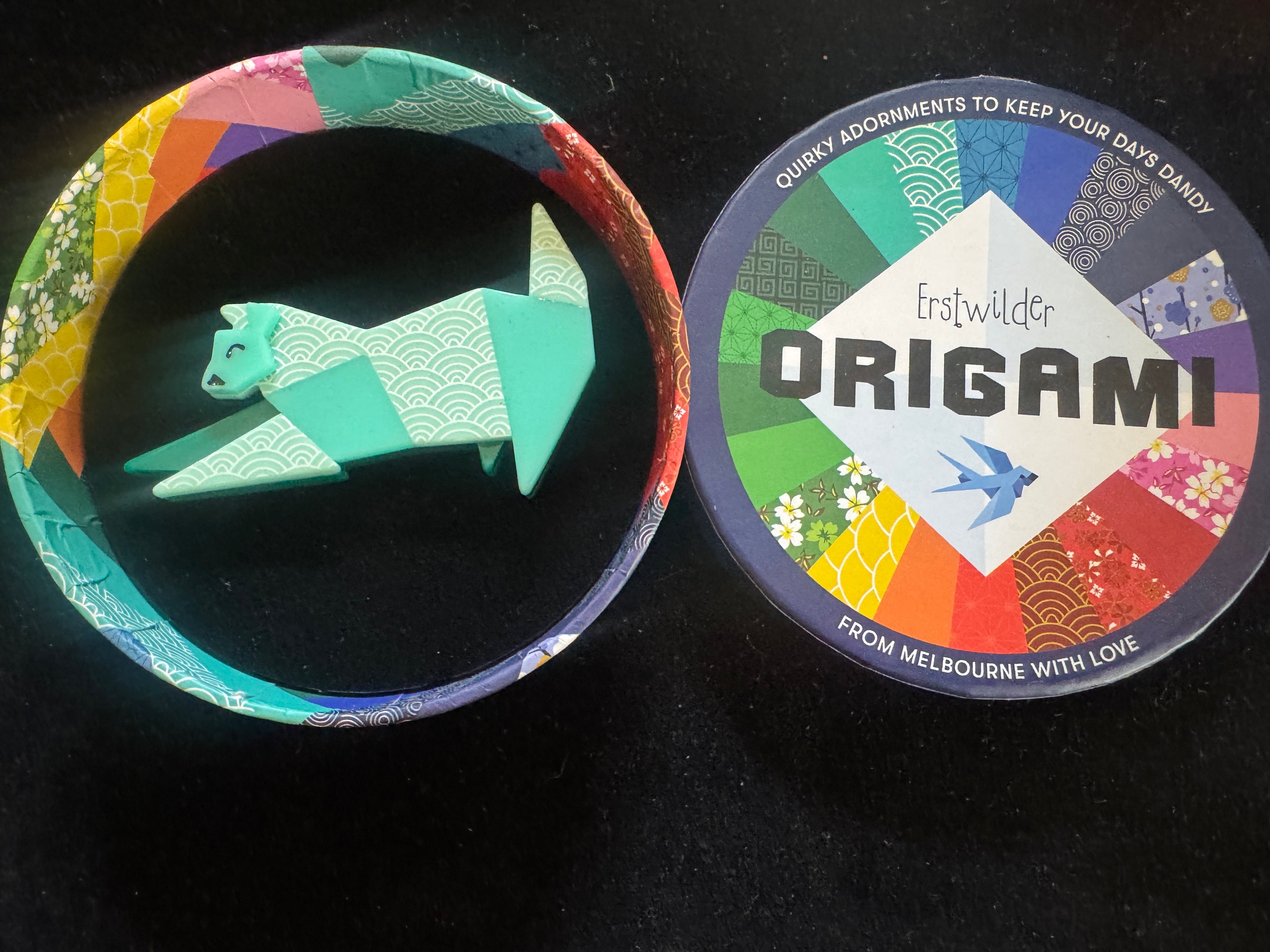 ERSTWILDER ORIGAMI - KITTY CAT, KITTY CAT-  RESIN BROOCH RETIRED