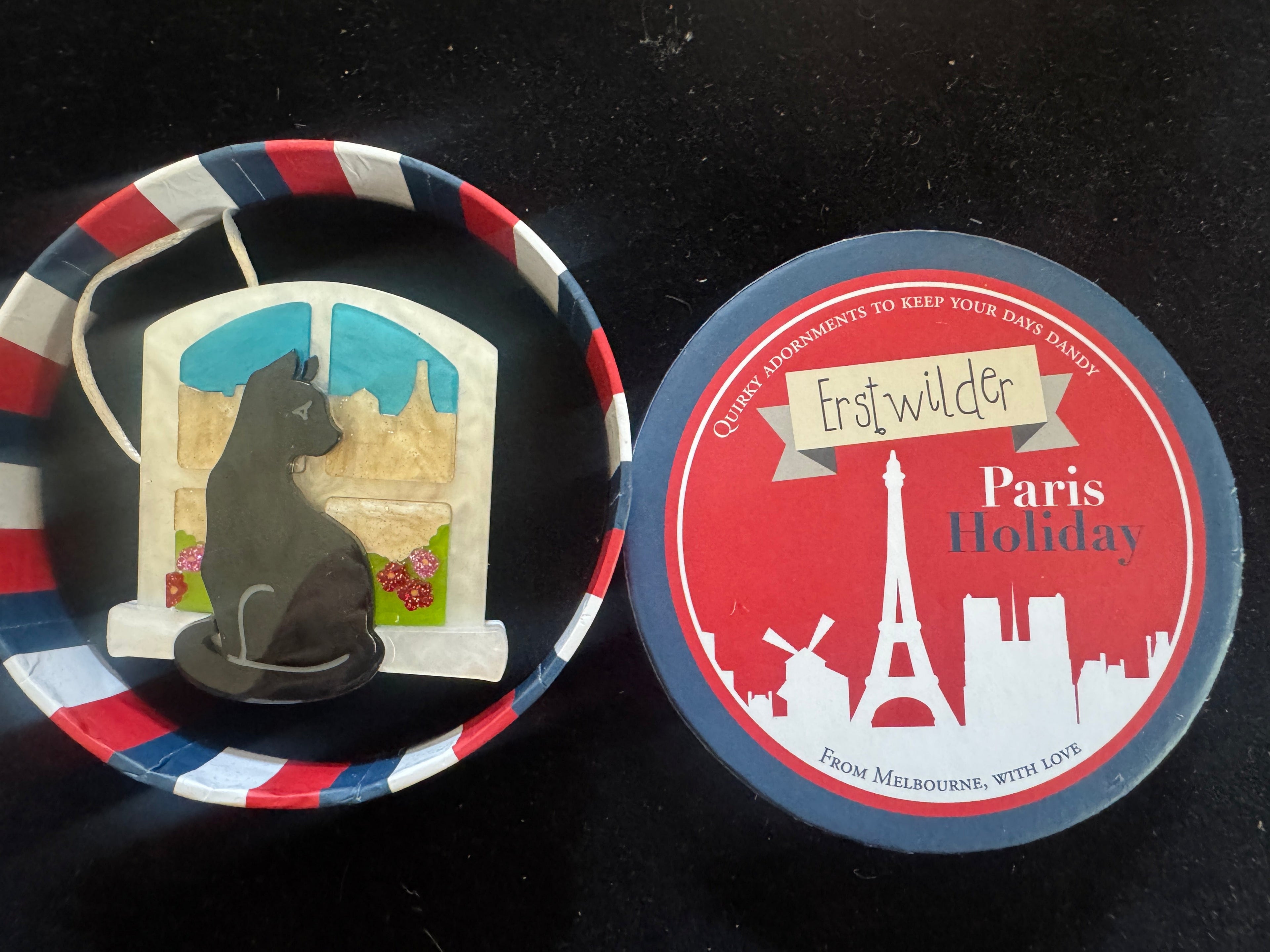 ERSTWILDER PARIS HOLIDAY- LE CHAT LE REVEUR- RESIN BROOCH