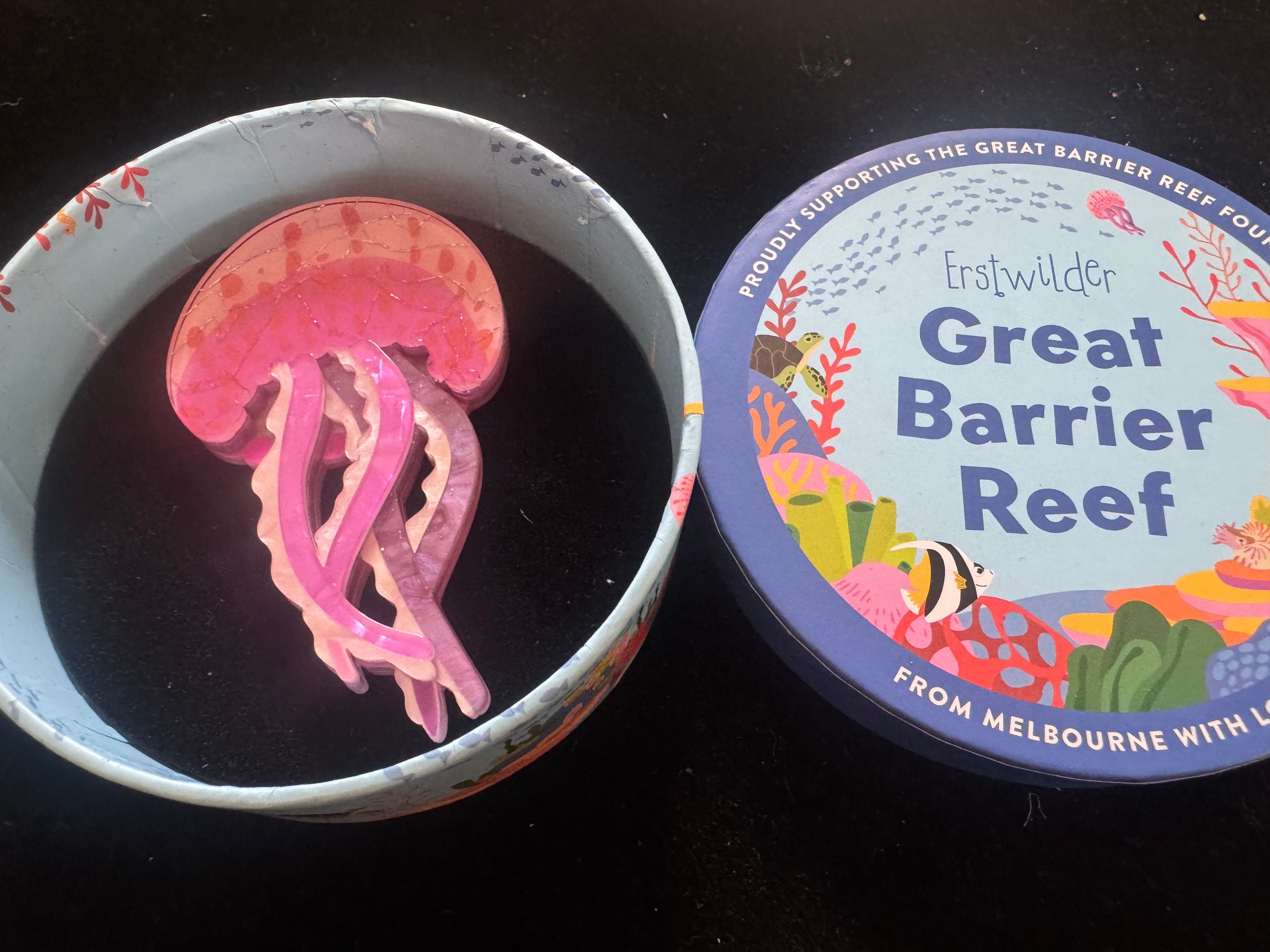 ERSTWILDER GREAT BARRIER REEF - MAUVE STINGER JELLYFISH - Resin Brooch