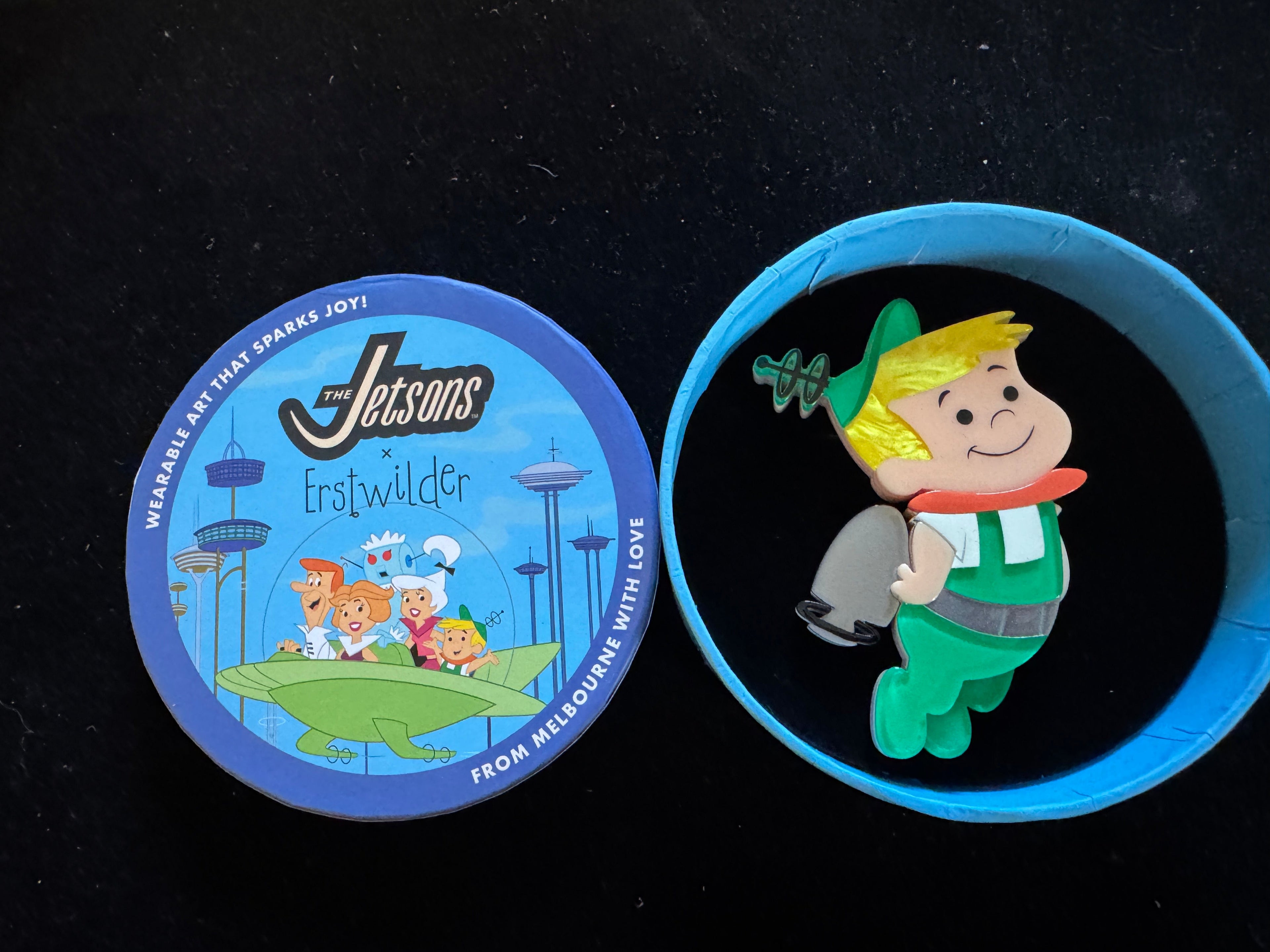 ERSTWILDER THE JETSONS - ELROY JETSON -HANNA BARBERA RESIN BROOCH