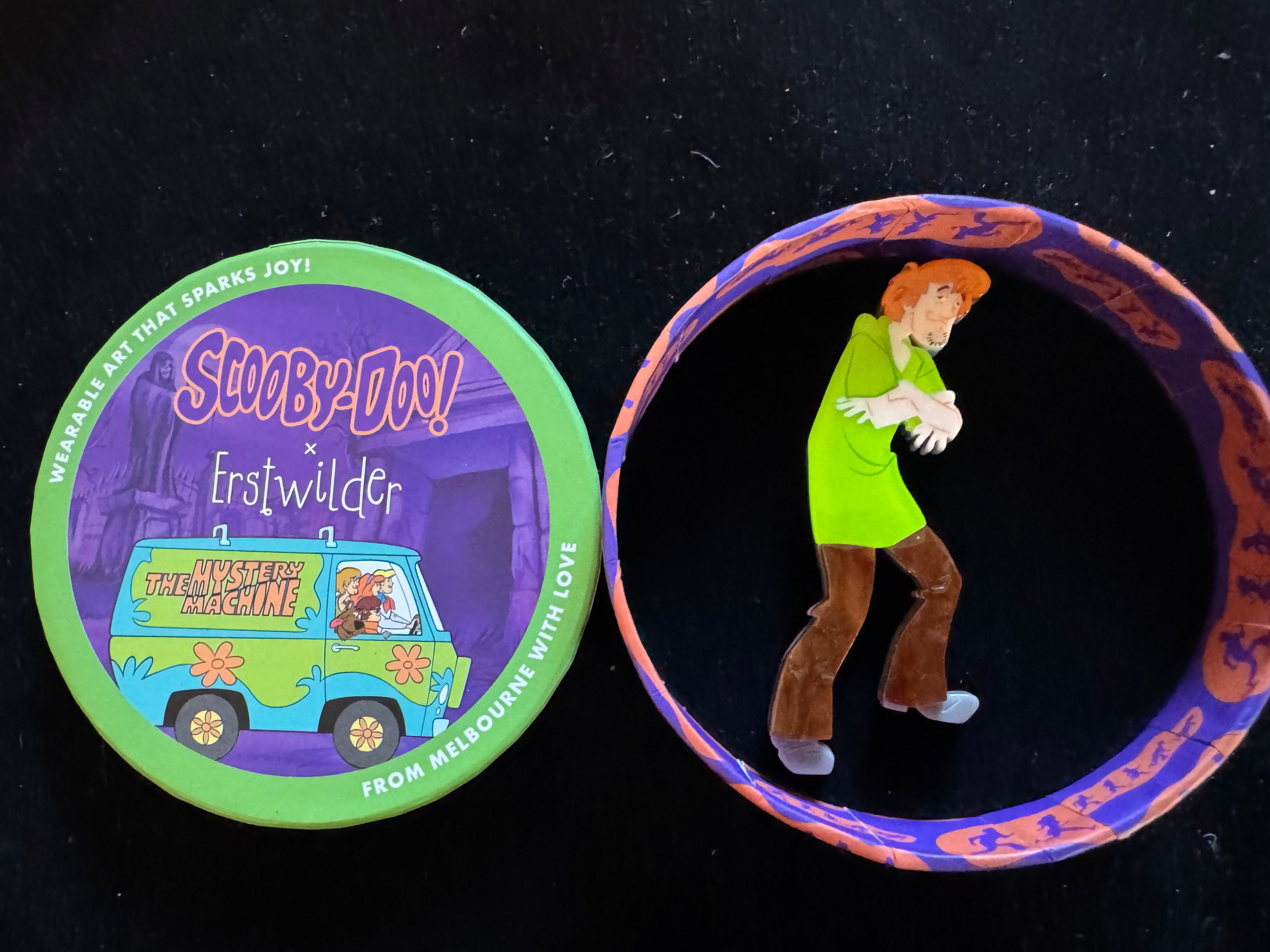 ERSTWILDER SCOOBY-D00! - SHAGGY ROGERS-HANNA BARBERA RESIN BROOCH